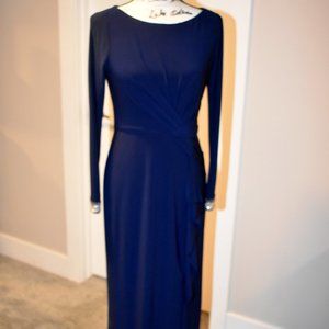 VINCE CAMUTO EMBELLISHED FAUX-WRAP GOWN SIZE 8P